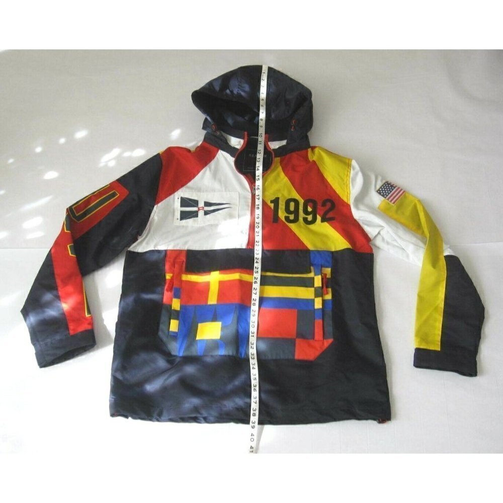 New W/ Tag Reason Half Zip USA Flag 1992 Pullover Hoodie Size Medium - Picture 5 of 10